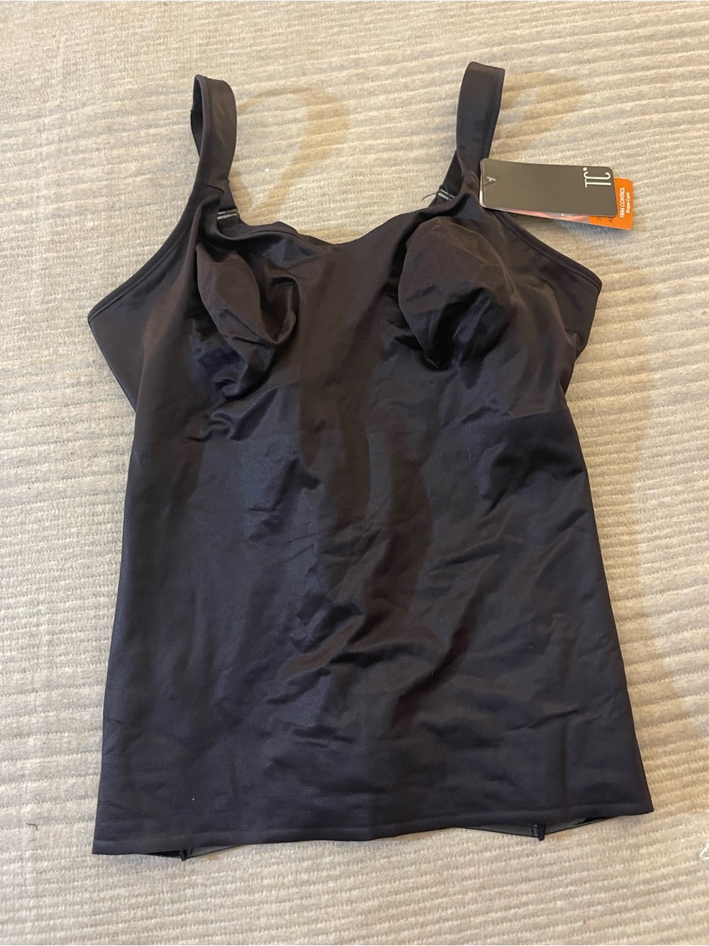 TC Fine Intimates Wonderful Edge Waist Firm Control Shaping Cami Black 36 NWT